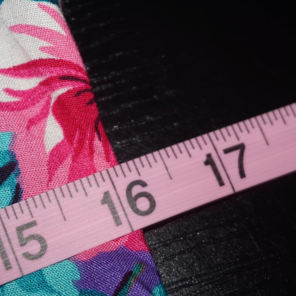 Vintage 80s Tropical Floral Midi Dress - Picture 9 of 10